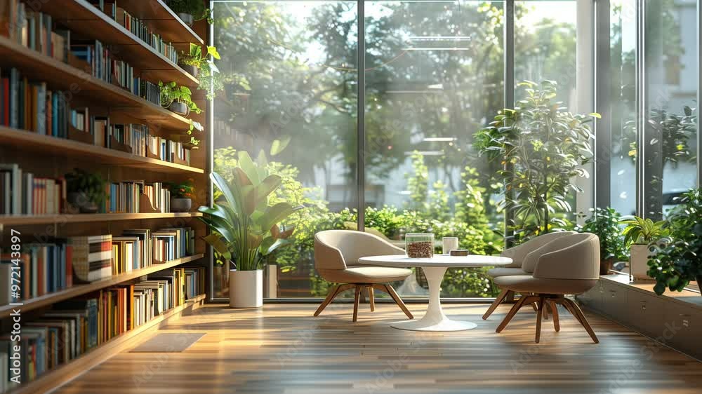 study room and cool air with fog in the morning outside the house video background study room and cool air with fog in the morning outside the house video background