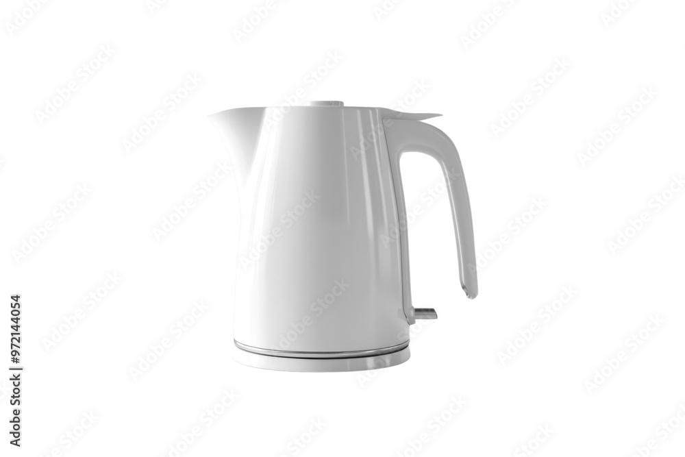 A sleek white electric kettle designed for modern kitchens, perfect for boiling water quickly and efficiently. A sleek white electric kettle designed for modern kitchens, perfect for boiling water quickly and efficiently.
