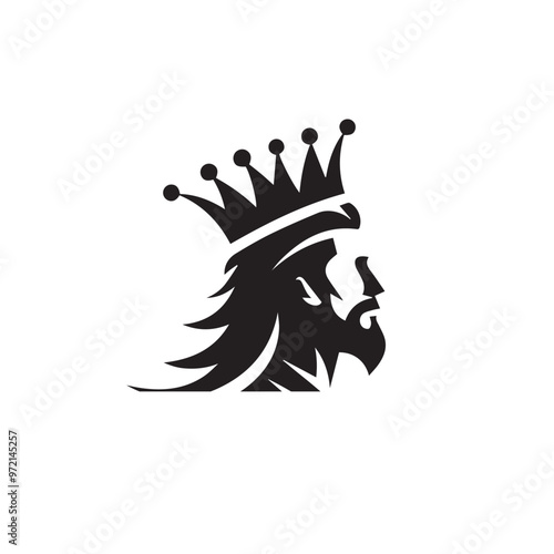 King silhouette. King logo, icon vector design black and white.