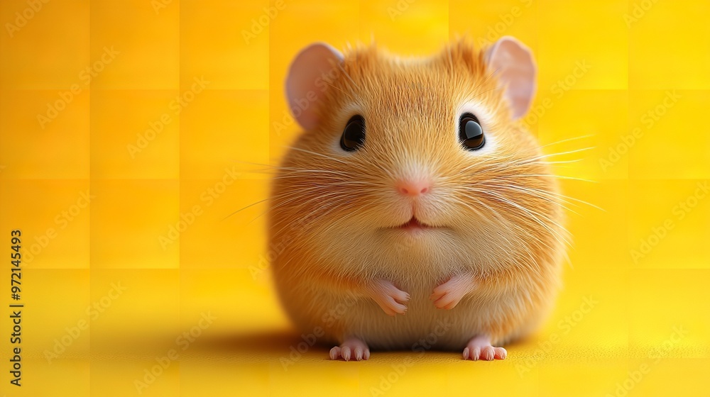 Fototapeta premium Three Cute Hamsters Standing on Hind Legs
