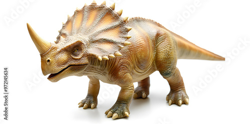 Realistic Triceratops isolated on white background