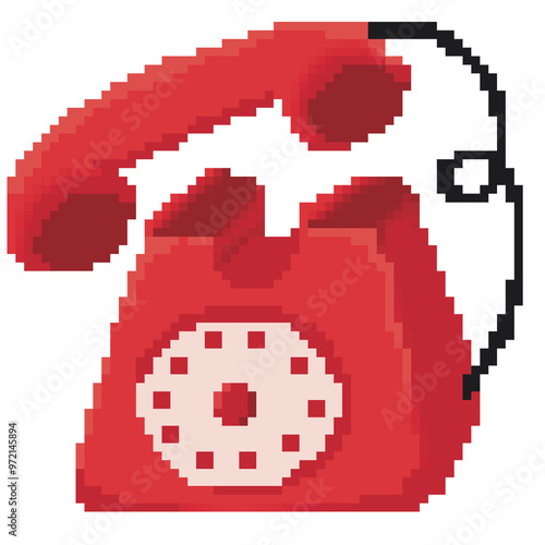  Red telephone pixel art