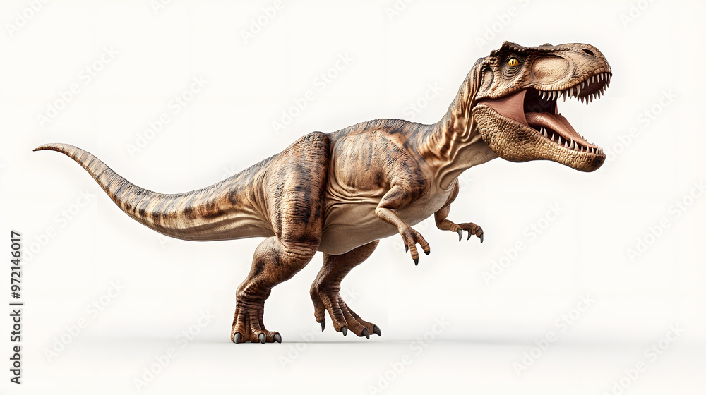 Obraz premium Tyrannosaurus rex dinosaur isolated on white background. T-rex