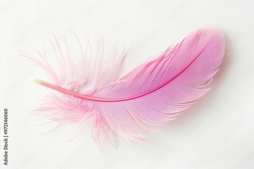 Pink feather on white background, lightweight Pink feather on white background, lightweight