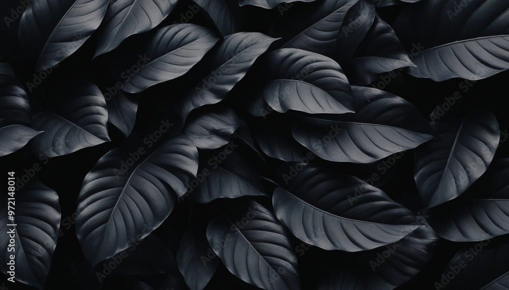 Black and White Abstract Texture of Fallen Leaves Black and White Abstract Texture of Fallen Leaves