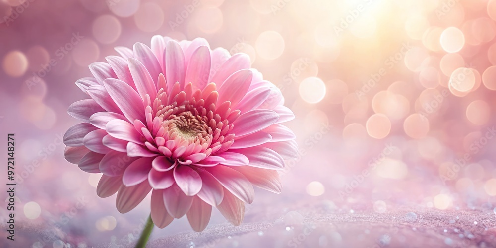 Fototapeta premium Delicate pink petals unfurl, set against a soft focus background, exuding elegance and refinement, ideal for floral
