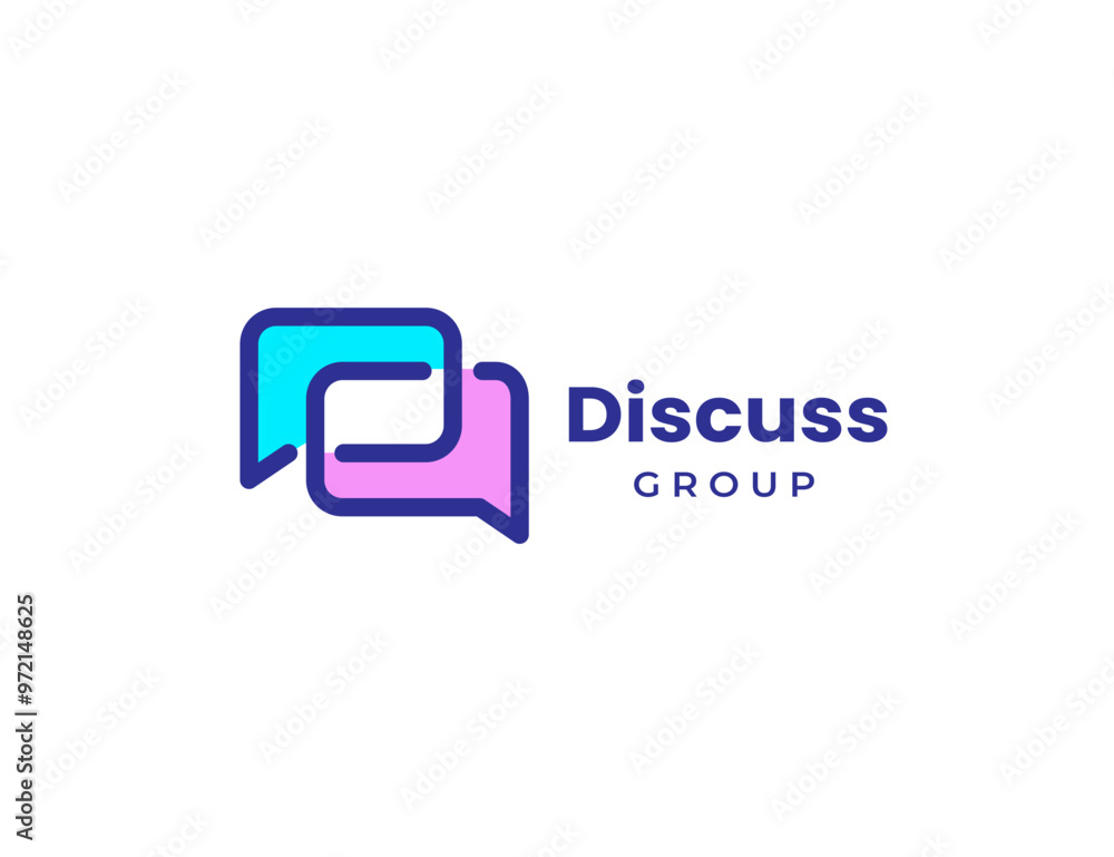 Fototapeta premium Chat Talk Communication Group Discuss icon logo design symbol