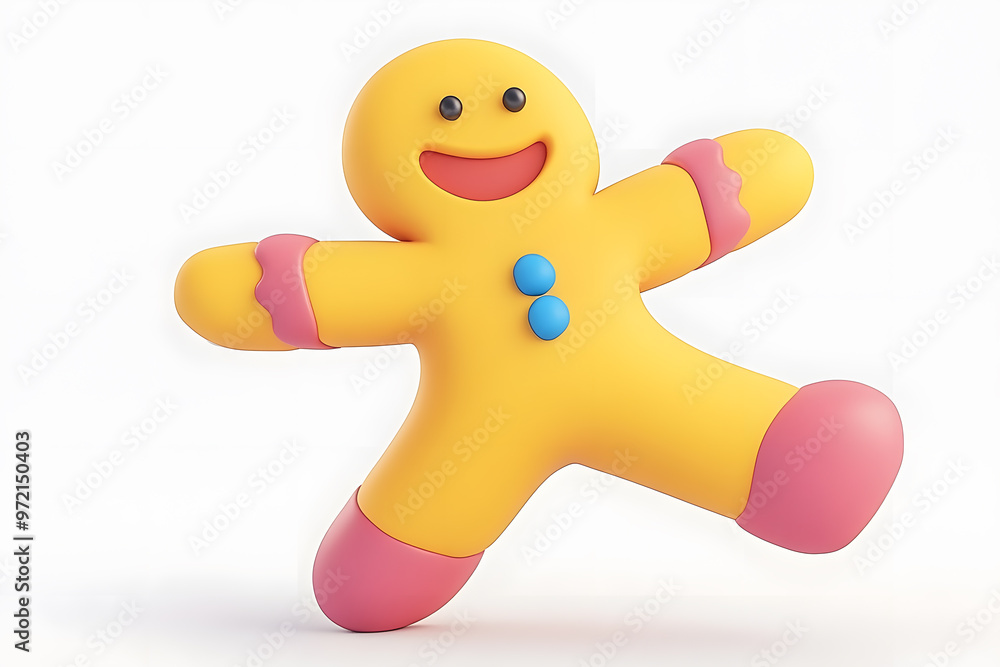 3d cartoon Gingerbread man cookie isolated on white background 3d cartoon Gingerbread man cookie isolated on white background