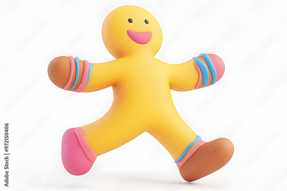 3d cartoon Gingerbread man cookie isolated on white background 3d cartoon Gingerbread man cookie isolated on white background