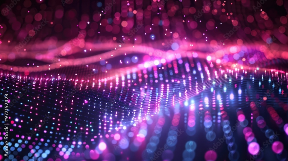 Parts of program code of abstract digital data technology concept background. Abstract technology colors hexagon wave with motion dots and lines. Parts of program code of abstract digital data technology concept background. Abstract technology colors hexagon wave with motion dots and lines.