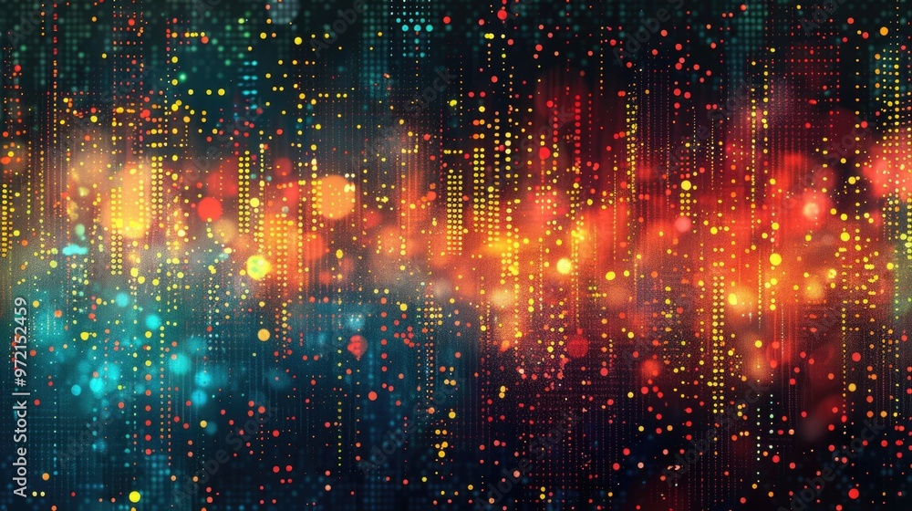 Parts of program code of abstract digital data technology concept background. Abstract technology colors hexagon wave with motion dots and lines. Parts of program code of abstract digital data technology concept background. Abstract technology colors hexagon wave with motion dots and lines.