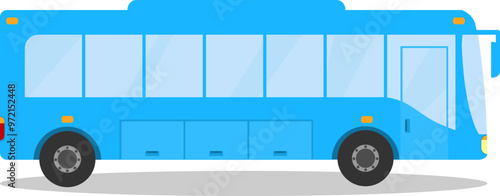 Bus, realistic tourist bus with shadow isolated on white background. Vector, designer illustration.