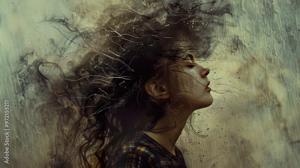 Windswept Woman: A Surreal Portrait in Motion Windswept Woman: A Surreal Portrait in Motion