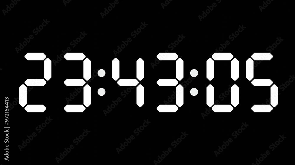 23:43 - 60 Second Full-Screen Countdown Timer with 7-Segment Display | 11:43 PM (Eleven O'Clock Forty-Three Minutes) | Twenty-Three O'Clock, Forty-Three Minutes 23:43 - 60 Second Full-Screen Countdown Timer with 7-Segment Display | 11:43 PM (Eleven O'Clock Forty-Three Minutes) | Twenty-Three O'Clock, Forty-Three Minutes