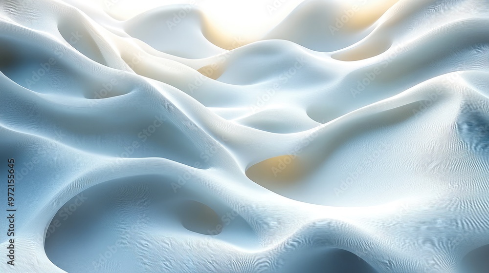 Fototapeta premium Minimalist White Wave Background Design for Abstract Art and Creative Projects