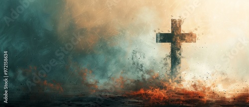 A minimalist image of a cross with a soft, faded background, symbolizing simplicity and faith.