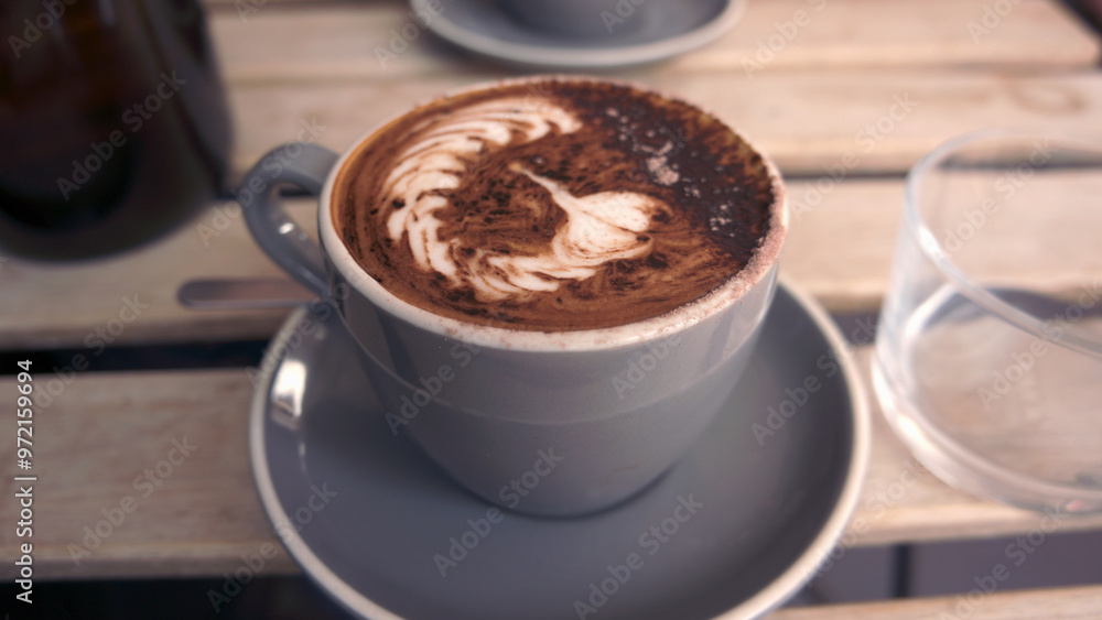 Cup of coffee, cafe, close-up Cup of coffee, cafe, close-up