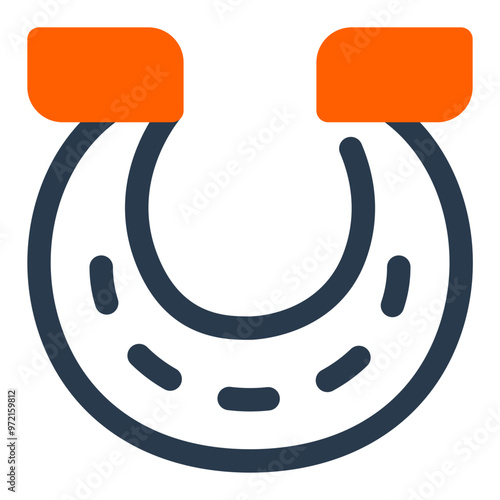Metal Horseshoe with Orange Highlights