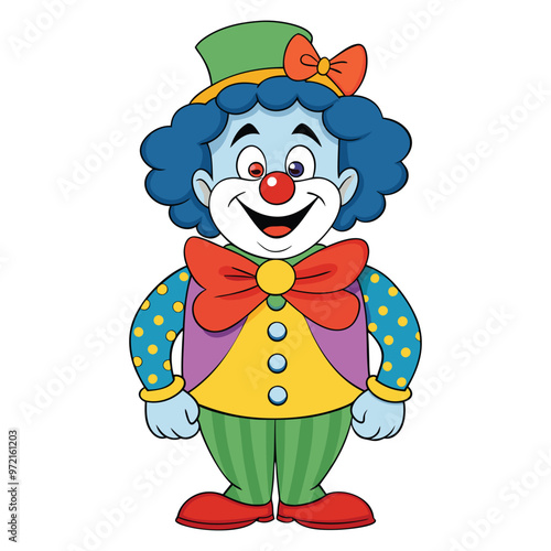 Colorful clown cartoon character