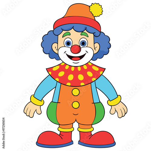 Colorful clown cartoon character