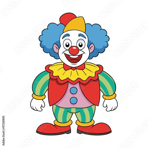 Colorful clown cartoon character