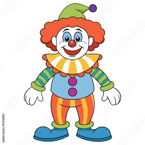 Colorful clown cartoon character
