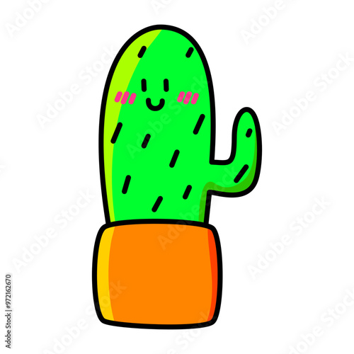 Cheerful Potted Cactus