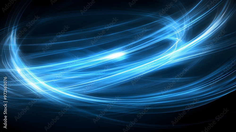 Abstract Blue Light Streaks on Black Background Abstract Blue Light Streaks on Black Background