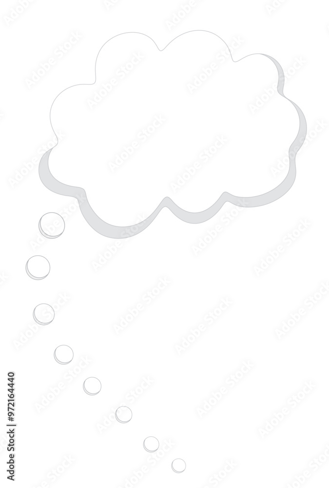 Grey thought cloud icon vector image, outline vector thought cloud Grey thought cloud icon vector image, outline vector thought cloud