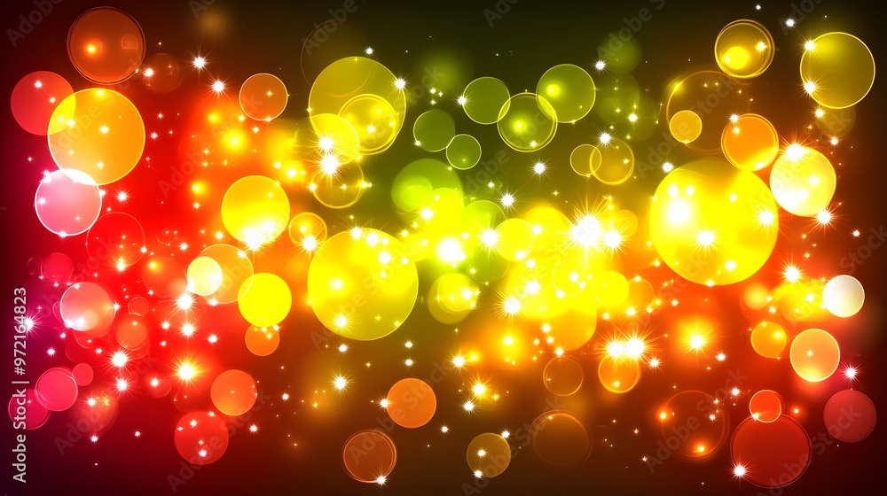 Abstract Colorful Bokeh Lights Background with Stars Abstract Colorful Bokeh Lights Background with Stars