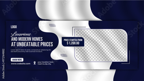 Real estate house property facebook cover or banner template design
