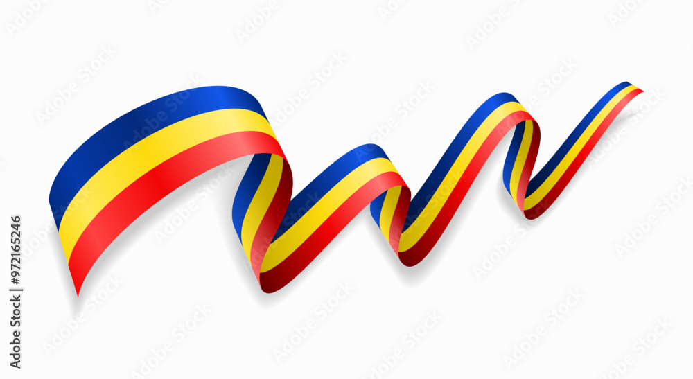 Obraz premium Romanian flag wavy abstract background. Vector illustration.