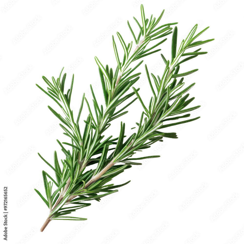 Freshly harvested rosemary sprigs with needle-like leaves on a transparent background Freshly harvested rosemary sprigs with needle-like leaves on a transparent background
