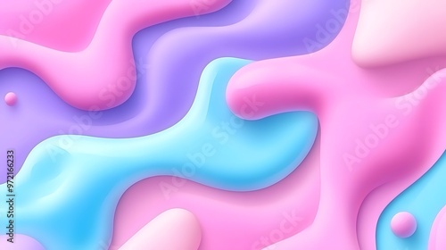 Abstract Pastel Background with Fluid Shapes and Gradient Colors