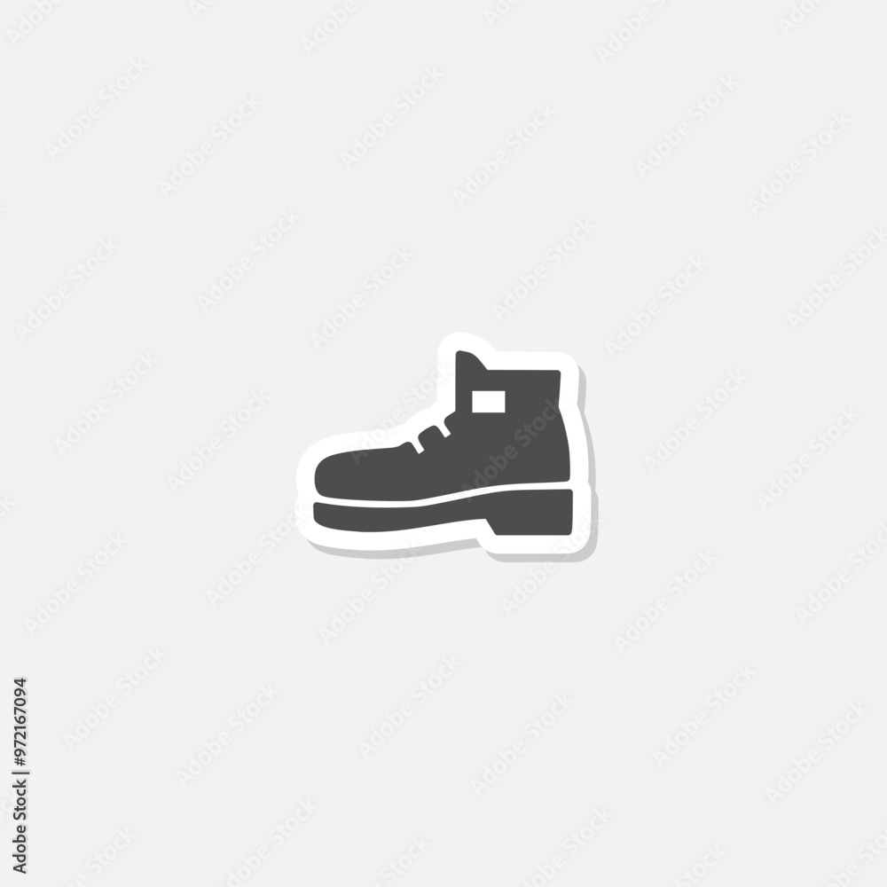 Shoe boot icon sticker isolated on gray background Shoe boot icon sticker isolated on gray background