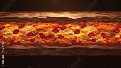 Cross-section of an artery with plaque buildup photo