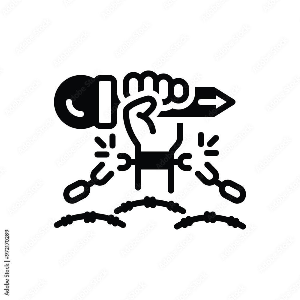 Black solid icon for freedom of expression Black solid icon for freedom of expression