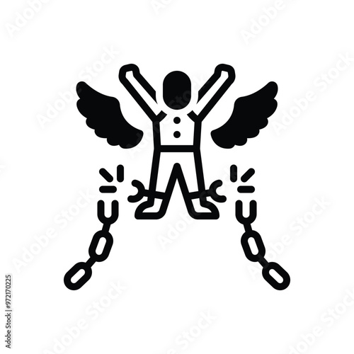 Black solid icon for freedom