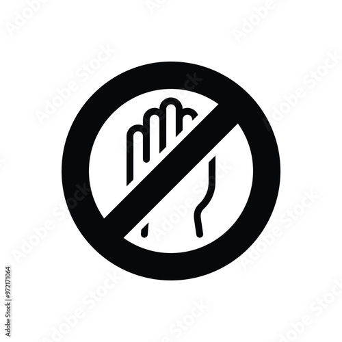 Black solid icon for not allowed