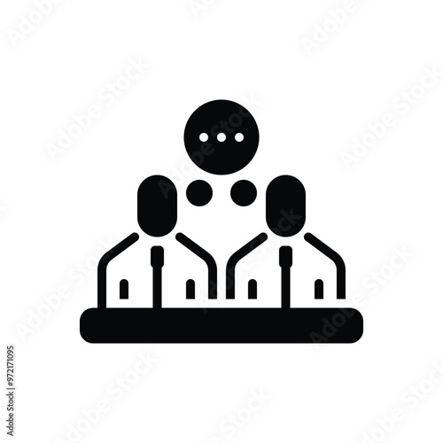 Black solid icon for opinion