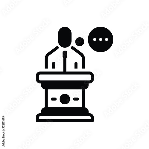 Black solid icon for speech
