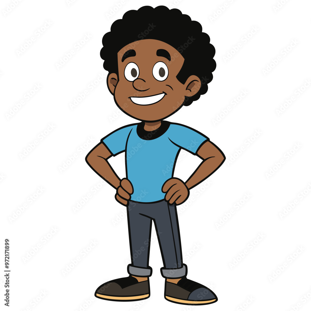 Fototapeta premium Happy black people illustration