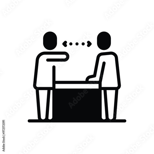 Black solid icon for debate