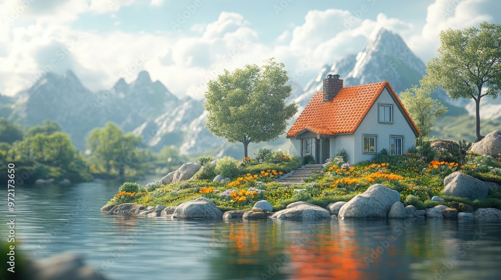 Naklejka premium Illustration Depicting Environmentally Friendly Practices and Ecological Awareness for Sustainable Living