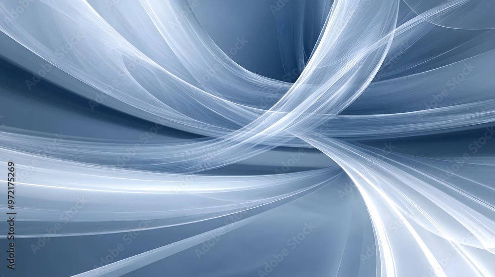 Fototapeta premium Abstract Blue and White Swirling Lines Background
