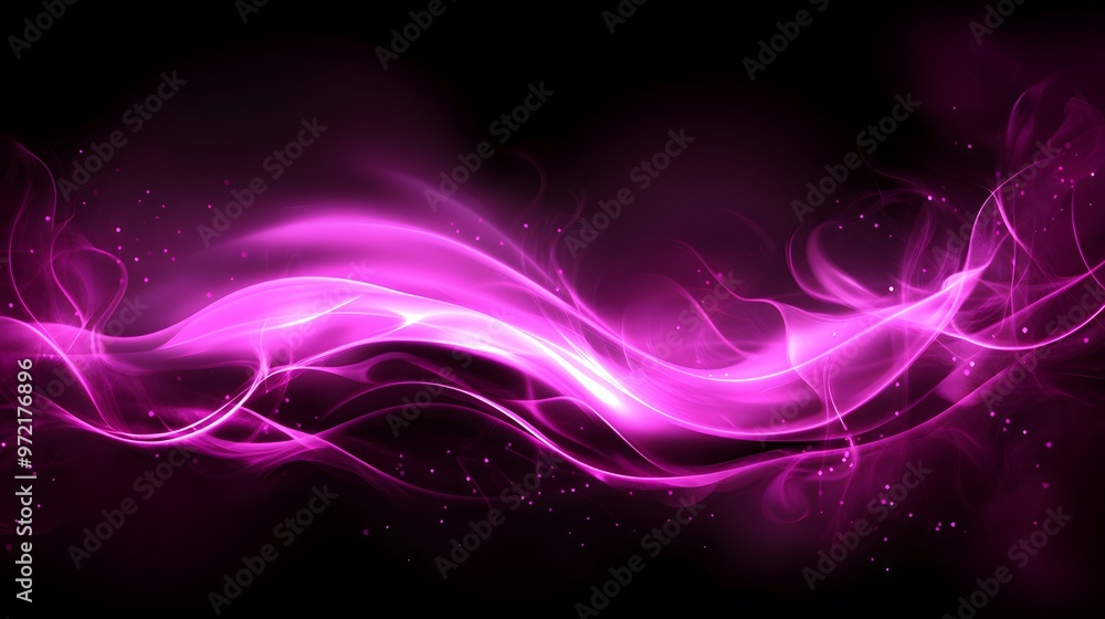 Obraz premium Abstract Pink Smoke Waves on Black Background