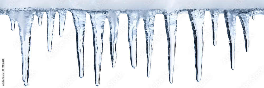 Icicles hanging isolated on white background Icicles hanging isolated on white background