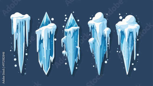 Set of icicles, vector illustration