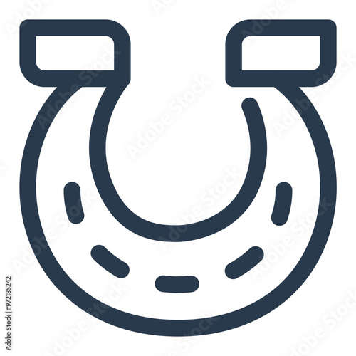 Metal Horseshoe with Orange Highlights