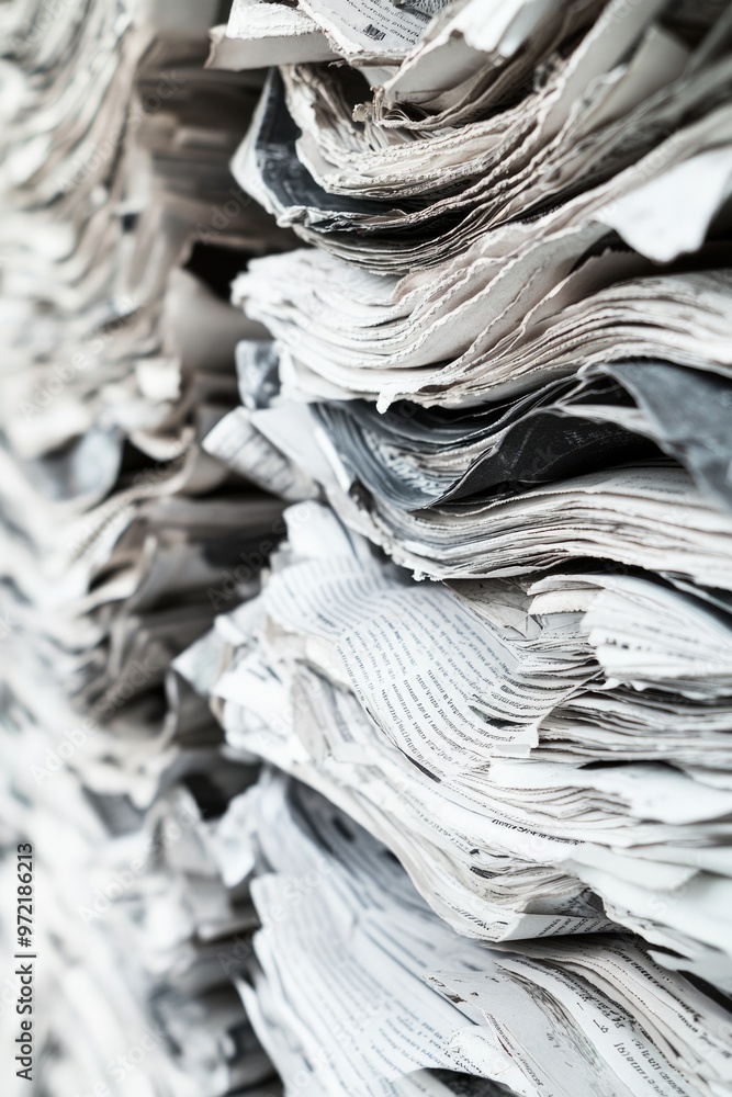 Recycling material - Stack of newspaper at a recycling center. Recycling material - Stack of newspaper at a recycling center.